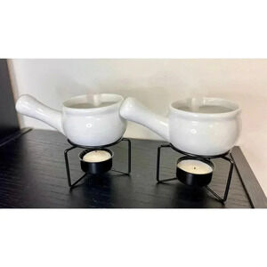 Taiwan‎ Ceramic Butter Warmers, Set of 2 White & Black